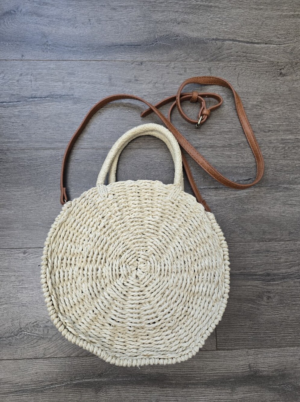 MMS woven Straw Round Crossbody Fisherman Cottagecore Girlhoodcore